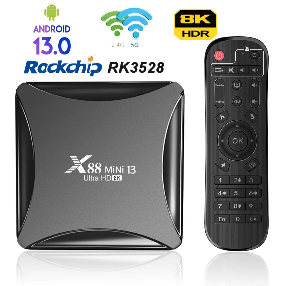 LEMFO X88  ̴ 13 Ʈ TV ڽ, ȵ̵ 13 RK3528,  ,  ڽ, ȵ̵ 13.0 ̵ ÷̾ 2023, 8K, 4GB, 32GB, 64GB